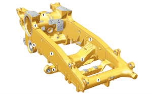 D11T dozer chassis inspection – isometric view.