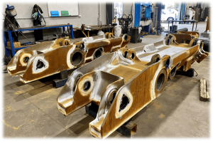 Component rebuild frame inspection for mining equipment.